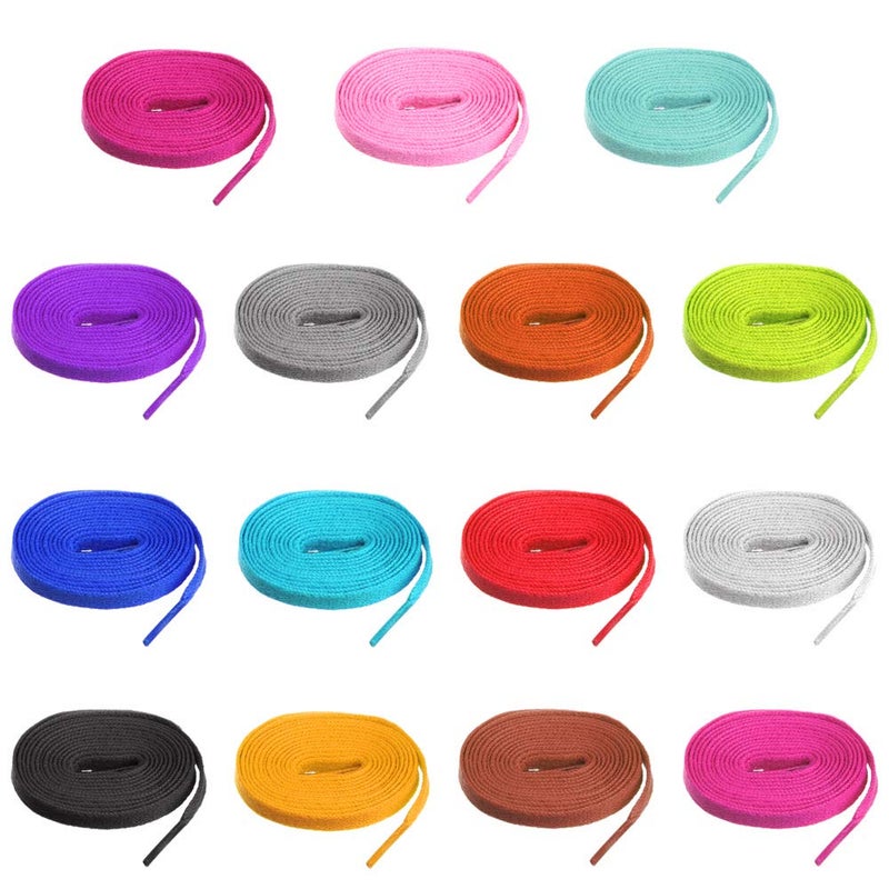 ISUSSER 15 Pairs 45" Flat Coloured Athletic Shoe Laces for Sneakers Skate Shoes Boots and Sport Shoes - Image 5